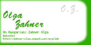 olga zahner business card